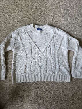 Apt. 9 Cream Cable Knit Sweater- Size L
